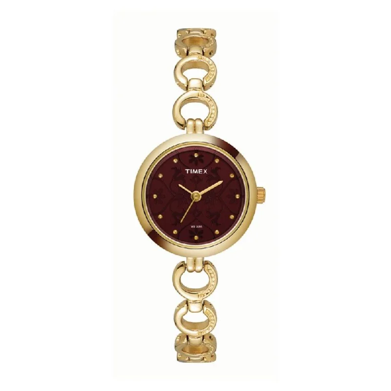 Timex Classics Women's Purple Dial Round Case 3 Hands Function Watch -TWEL11415