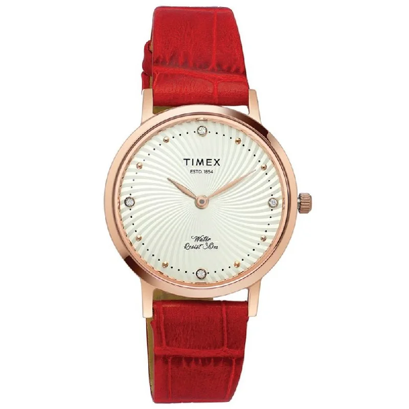 Timex Empera Women's Silver Dial Round Case 2 Hands Function Watch -TWEL12704