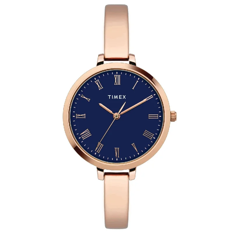 Timex Fashion Women's Blue Dial Round Case 3 Hands Function Watch -TWEL12816