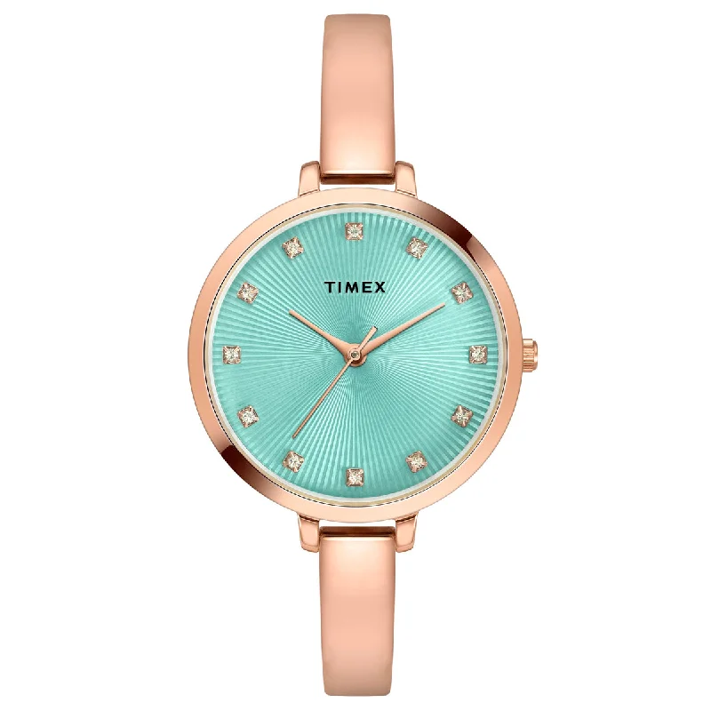 Timex Fashion Women's Blue Dial Round Case 3 Hands Function Watch -TWEL12822