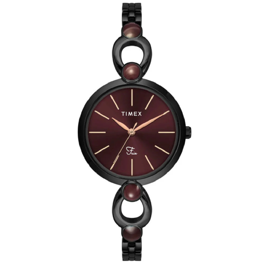 Timex Fria Women Maroon Round Dial Analog Watch - TWEL18107