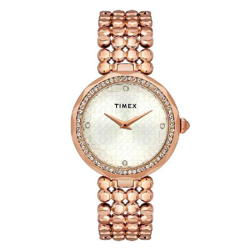 Timex Fria Women's Silver Dial Round Case 2 Hands Function Watch -TWEL13901