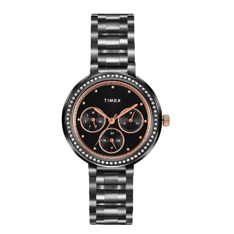 Timex Multifunction Analog Black Dial Women Watch - TW000Z304