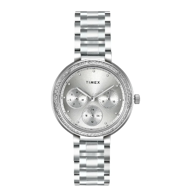 Timex Multifunction Analog Silver Dial Women Watch - TW000Z300