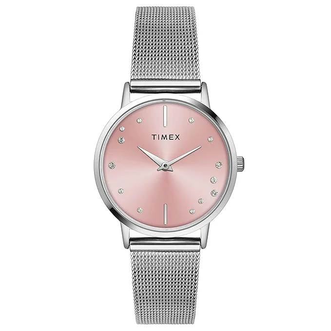 TIMEX Women Stainless Steel Analog Pink Dial Watch-Twel15600