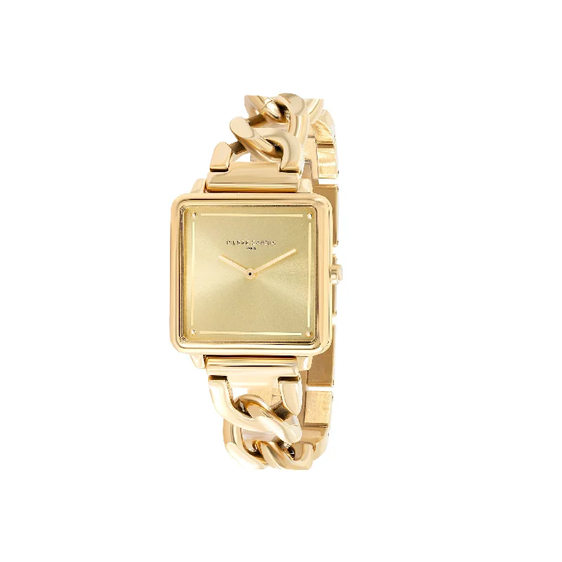 Vendôme Gold Watch with Chain Metal Strap