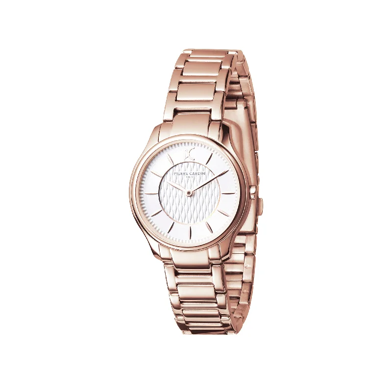 Vivienne Garnish Ladies Rose Gold Watch with Metal Band